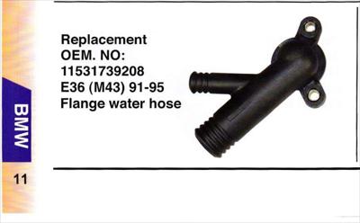 BMW 3 SERIES E36 WATER HOSE FLANGE 4CYL 39208 EARLY MODEL, 92-94