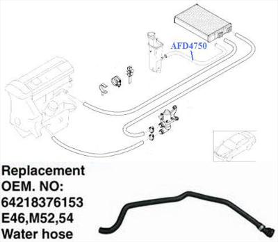 BMW 3 SERIES E46 WATER HOSE 2.0/3/5/8/3.0 76153 99-04