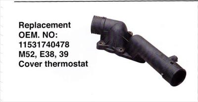 BMW 5 SERIES E39 THERMOSTAT COVER, 2.8 40478 96-00